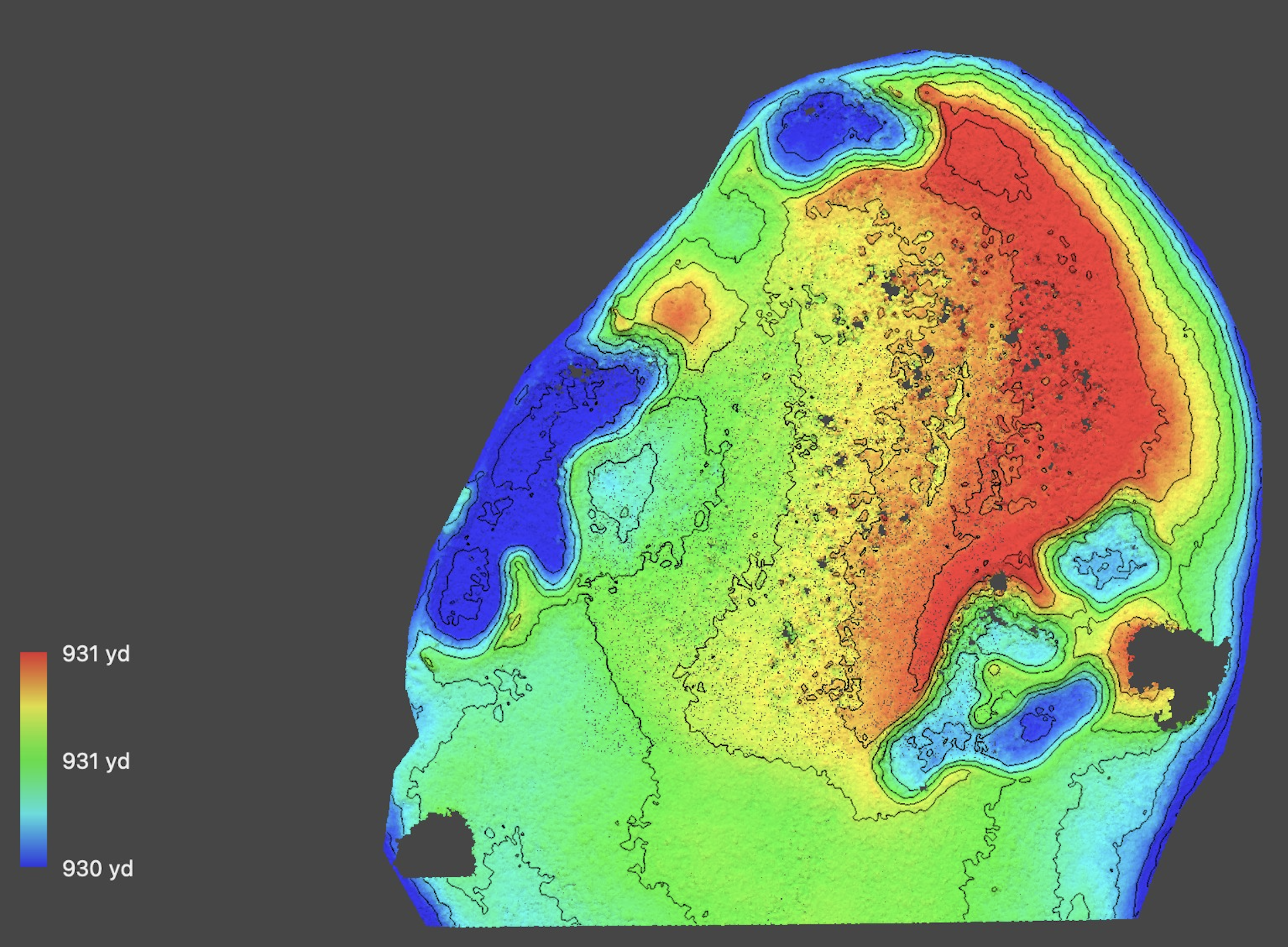 Pondside Green Altitude Heatmap